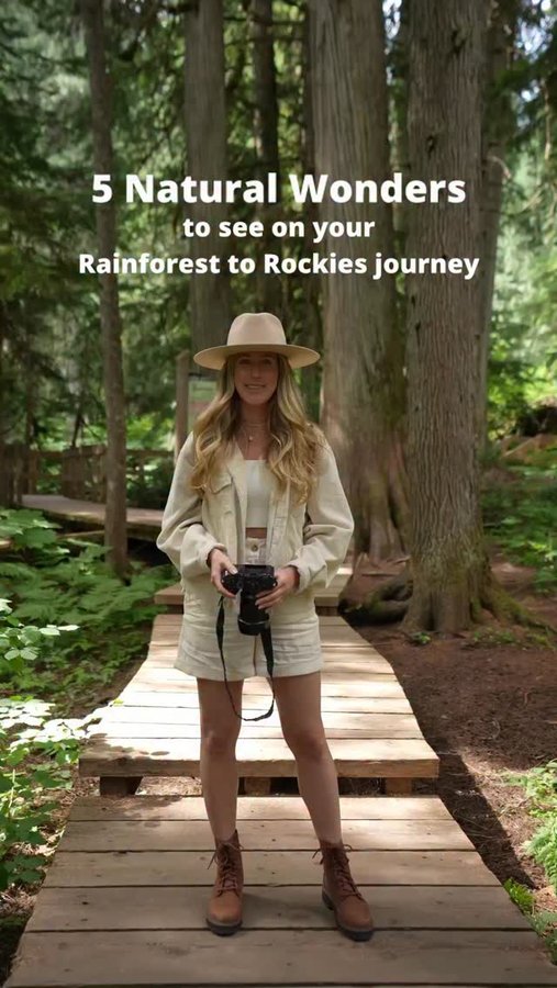 Instagram post by @livelikeitsthewknd for Destination British Columbia. Caption reads: 5 natural wonders you have to experience on the....