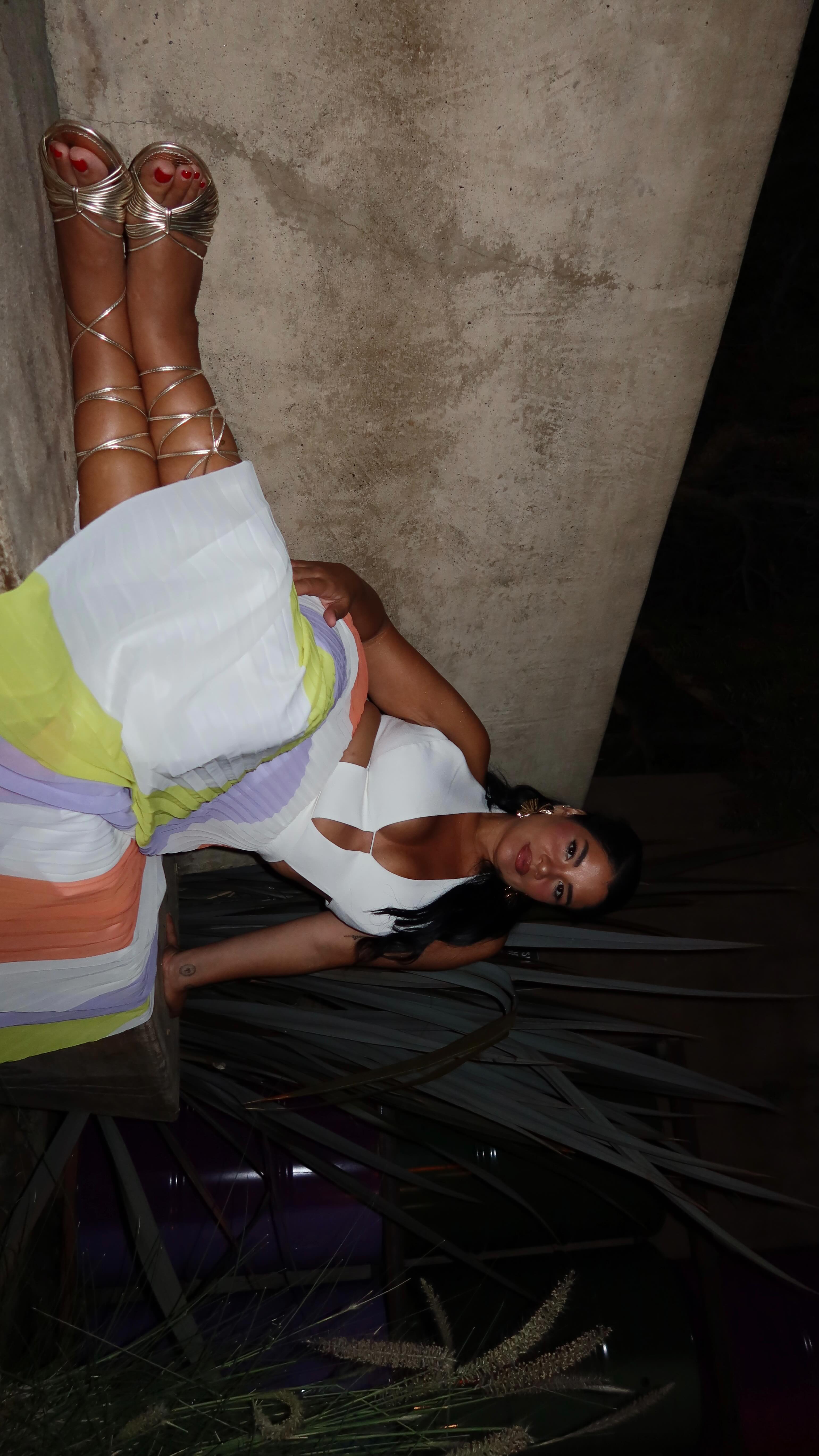 Instagram post by @frankietavares for BCBGMAXAZRIA. Caption reads: About lastnight 🥰 thank you @bcbgmaxazria  for....