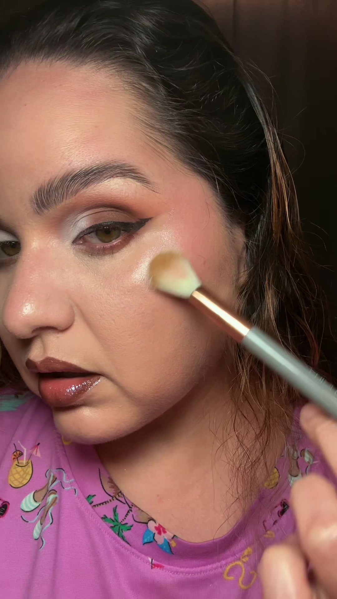 TikTok post by @pretty_face_by_crystal for Adriana Nichole Cosmetics. Caption reads: @Adriana Nichole Cosmetics beautiful highlighter....