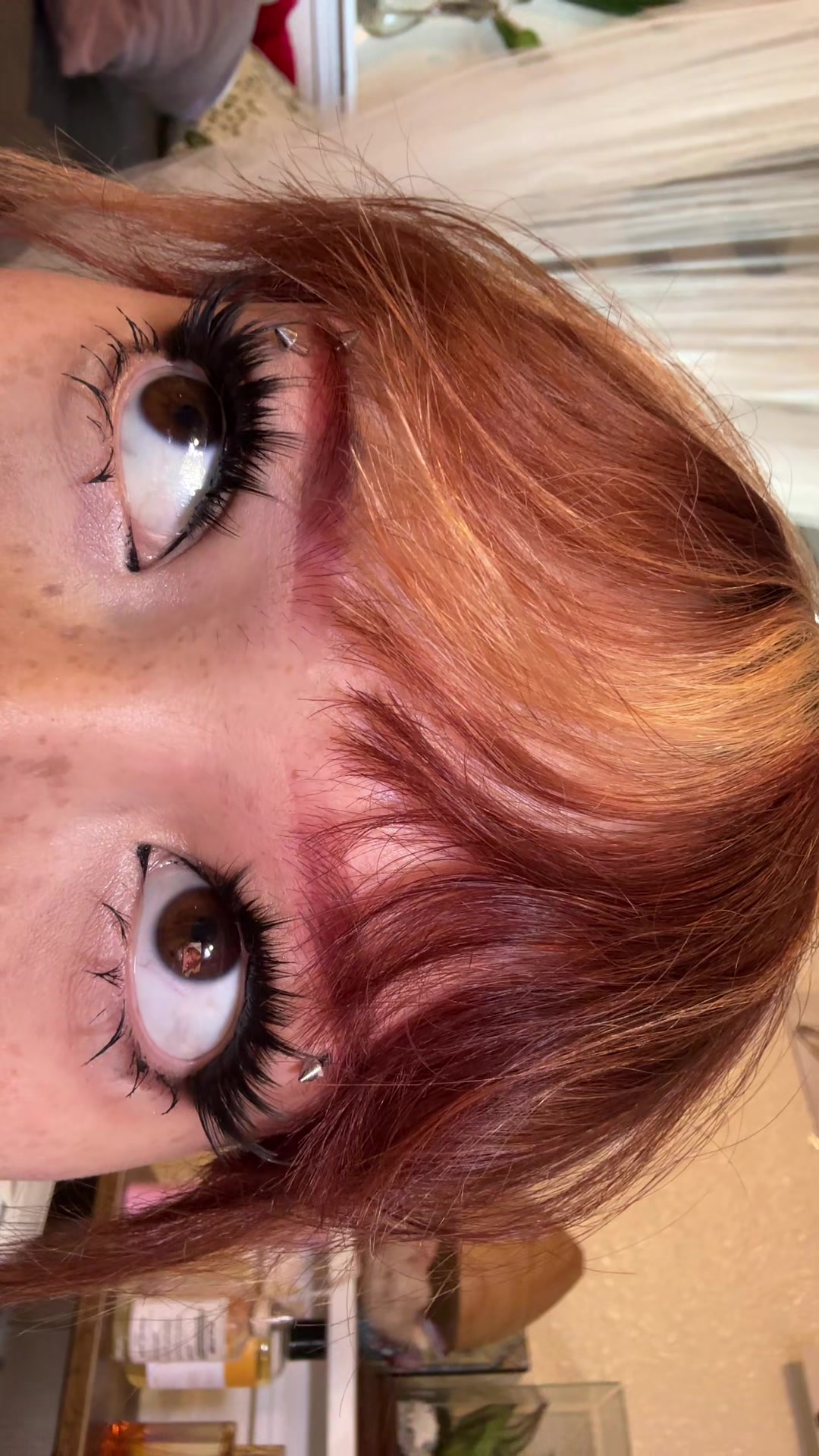 TikTok post by @monstersizedmeat for Fowendia Lashes. Caption reads: [...] extensions done at work im a proo @Fowendia....