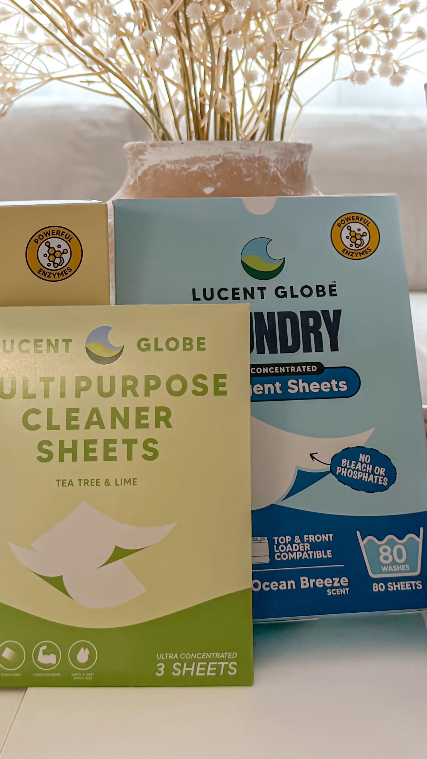 Instagram post by @the_vickers_girls_ for Lucent Globe. Caption reads: [...] simple & sustainable with my new....