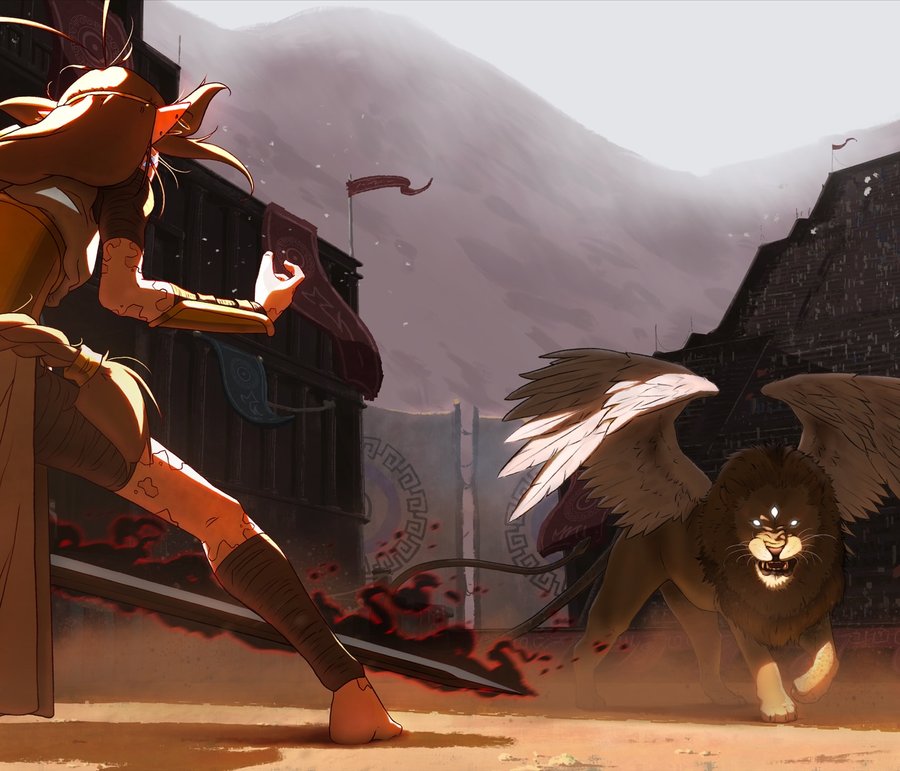 Instagram post by @van.soull for Procreate. Caption reads: The crowd roared. Once, they built temples in her....