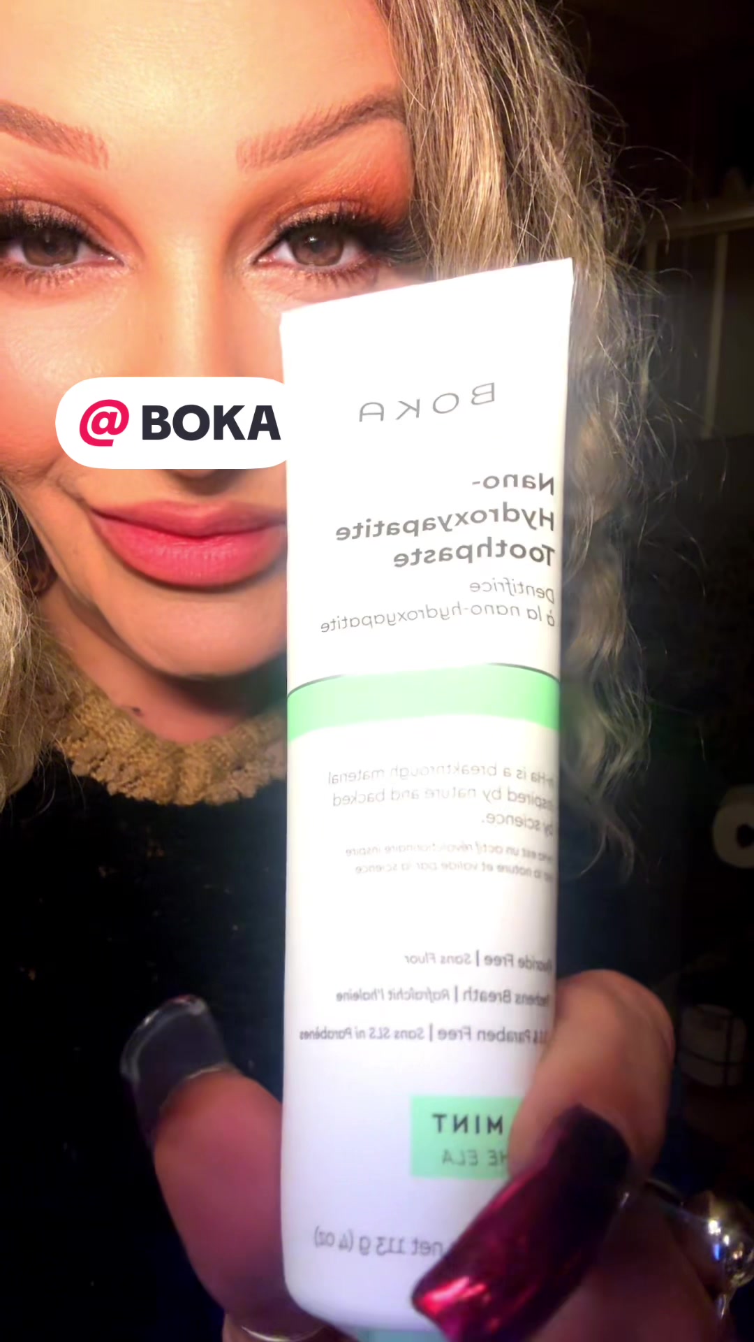 TikTok post by @lisabradbury362 for Boka. Caption reads: [...] #oralhealth #hygiene #tiktokshop @BOKA.