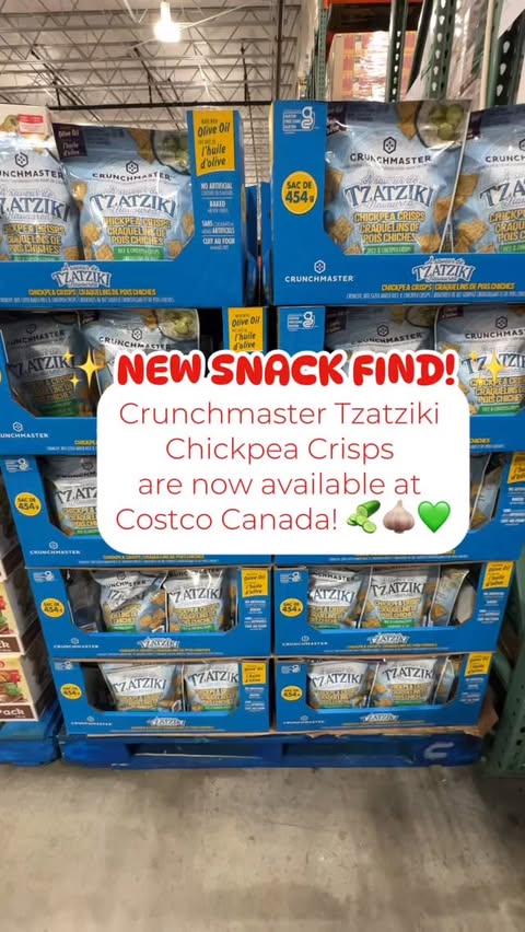 Instagram post by @costcofindscanada for Crunchmaster Crackers. Caption reads: ✨ NEW SNACK FIND! ✨ ‌ @crunchmastercrackers....