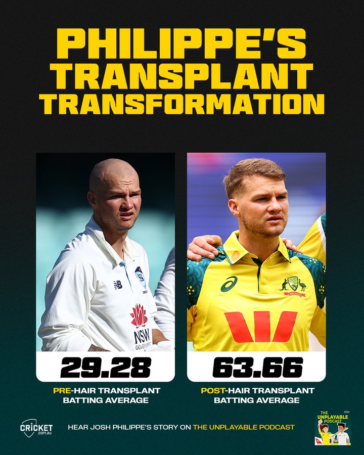 Instagram post by @cricketcomau for Qantas. Caption reads: Coincidence? 💇‍♂️

A great chat with Josh....