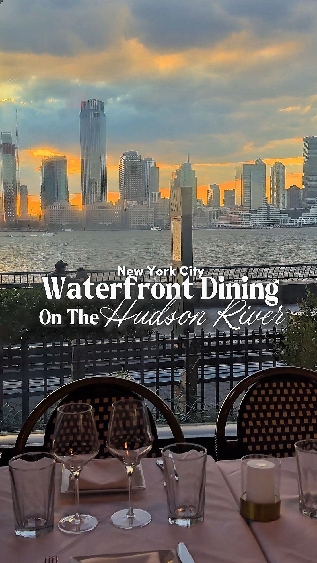 Instagram post by @theexcursiondoctor for Thrillist. Caption reads: Waterfront Dining In New York City 🏙️🥂

As part....