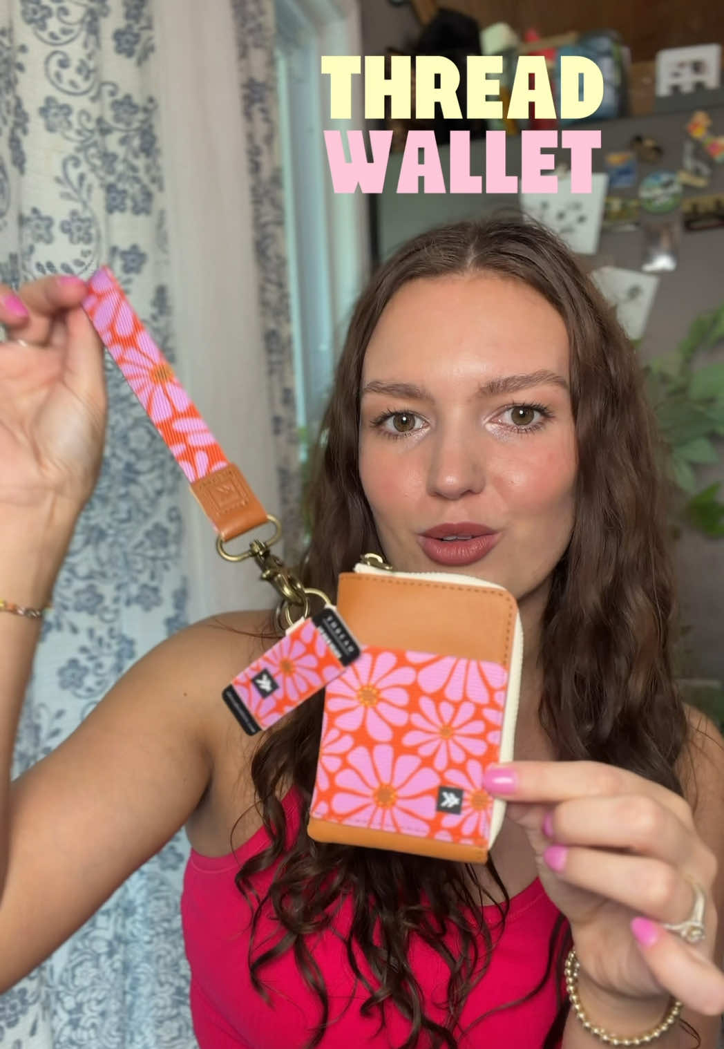 TikTok post by @madison.mcgowan for Thread Wallets. Caption reads: [...] #chapstickholder #everydaywallet @Thread....