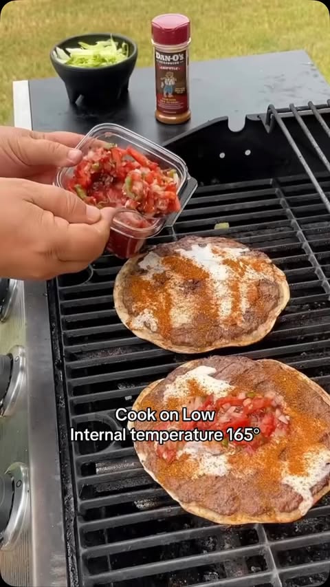Instagram post by @chefbobate for Dan-O's Seasoning. Caption reads: Grilled Smashburger Burritos!! This is a super....