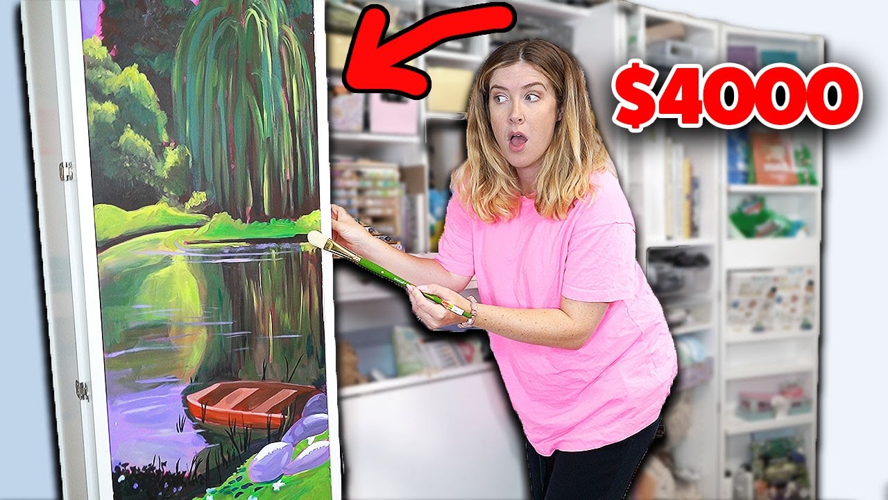 YouTube post by @ChloeRoseArt for Create Room. Caption reads: I Painted a GIANT Mural On $4000 Dreambox...