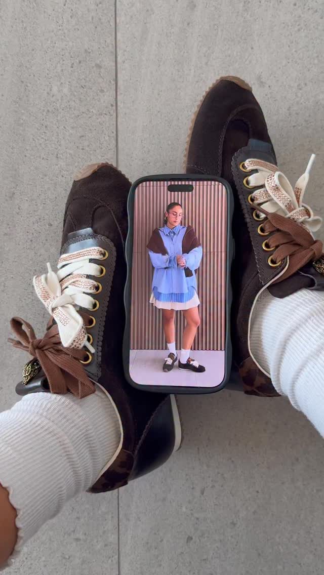 Instagram post by @sallyssneakers for Kurt Geiger. Caption reads: different looks w a dash of @kurtgeiger sneakers....