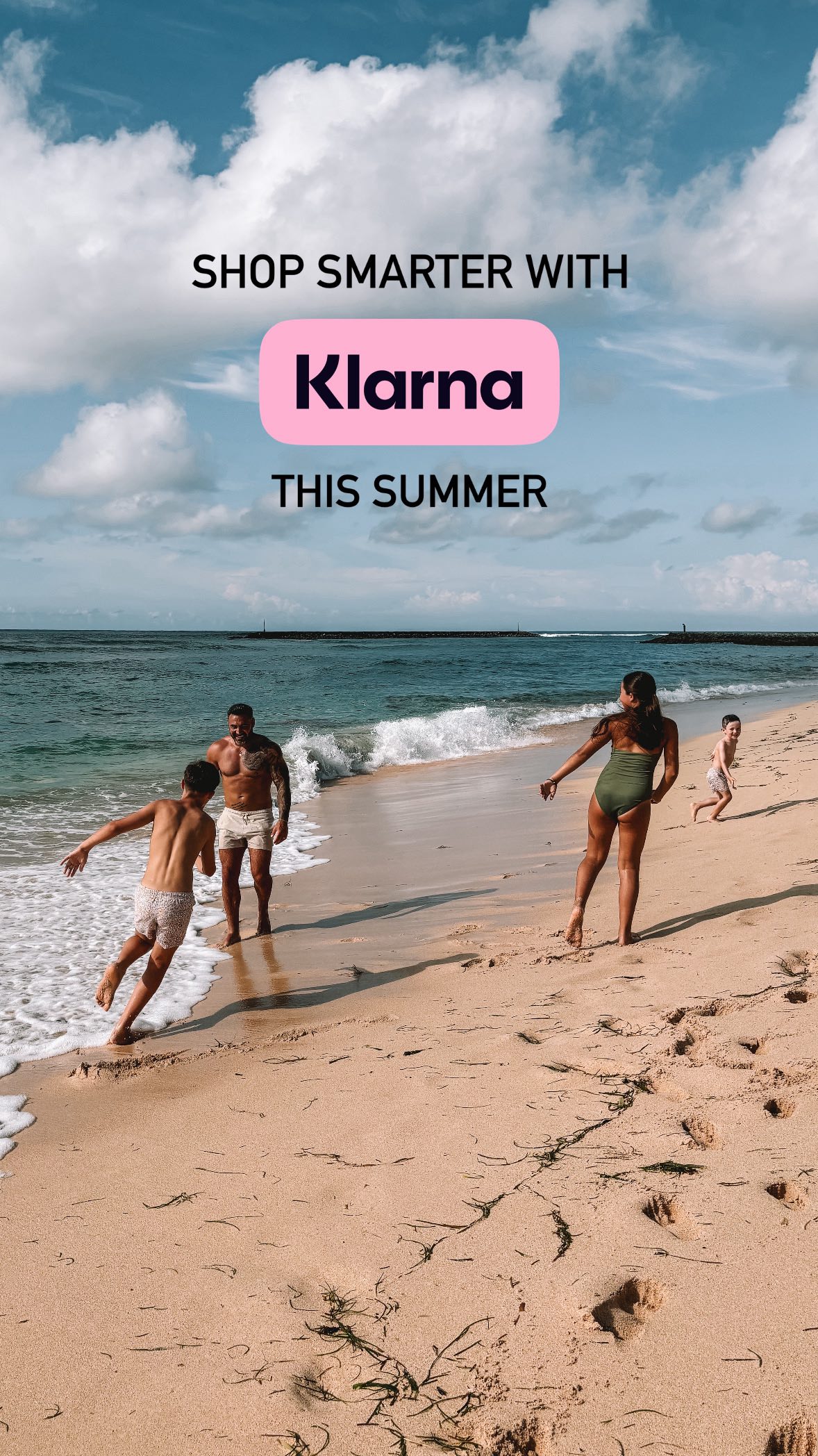 Instagram post by @traveltheworldfamily for Klarna. Caption reads: #Ad That moment when you realize the whole family....