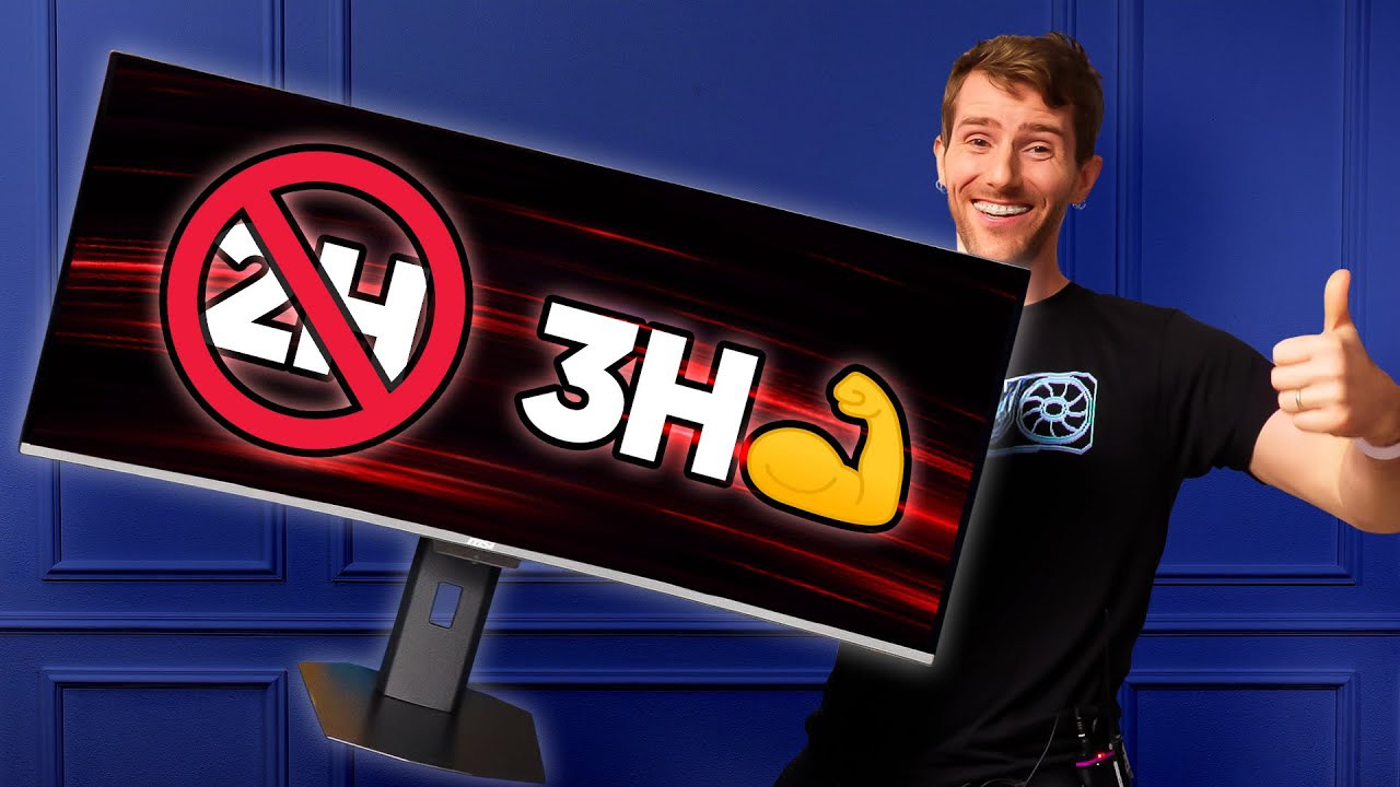 YouTube post by @LinusTechTips for Dbrand. Caption reads: My New Gaming Monitor Goes HARD - 5th Gen QD-OLED.