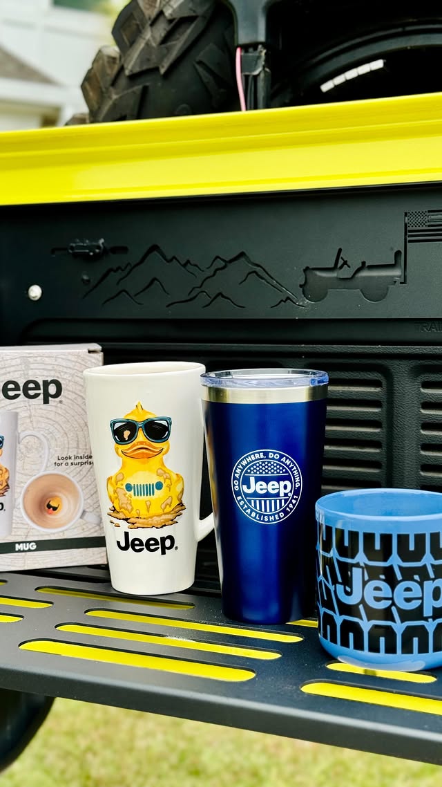 Instagram post by @hivelocityjeep for JEDCo. Caption reads: [...] your jeep , which mug would you pick ?....
