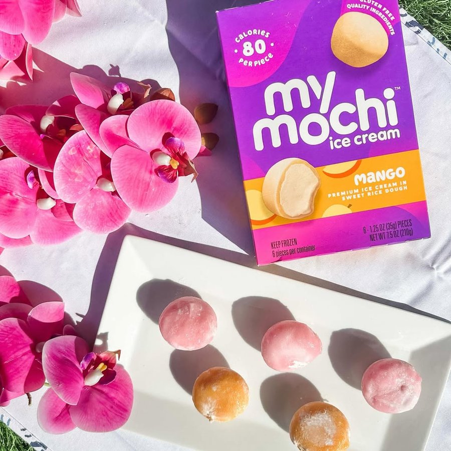 Instagram post by @malibulovinmama for My/Mochi. Caption reads: Kid friendly summer pool party snack ideas

#AD....