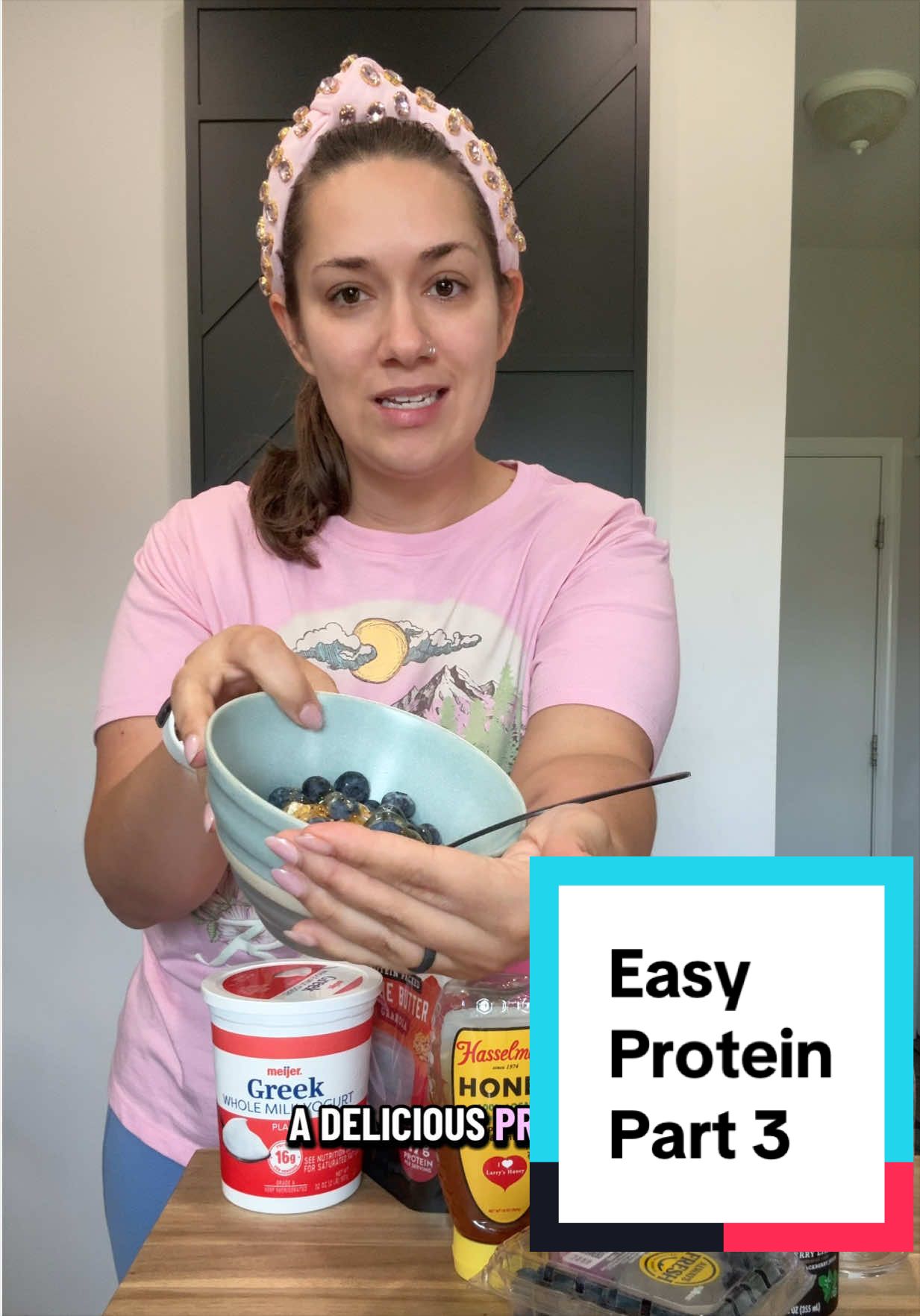 TikTok post by @getlivbeauty for Obvi. Caption reads: [...] #ProteinLunch #EasyLunch #ProteinSnack @Obvi.