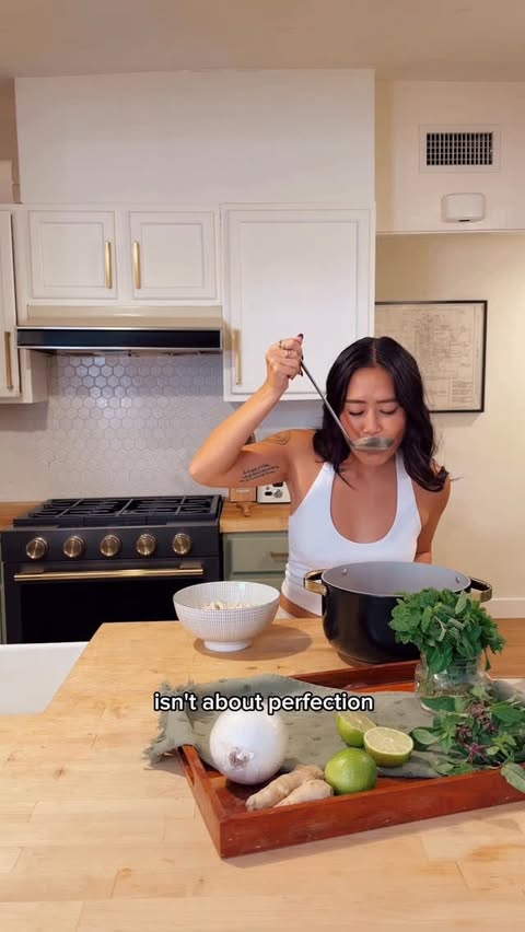 Instagram post by @finding.jules for KitchenAid. Caption reads: [...] come over for a bowl of pho? 🍜 #ad....