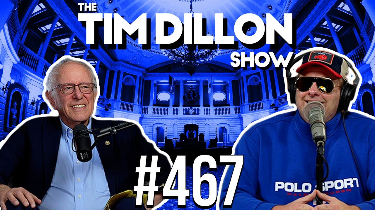 YouTube post by @TimDillonShow for Nutrafol. Caption reads: Bernie Sanders | The Tim Dillon Show .