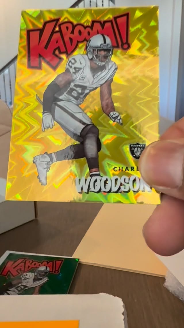 Instagram post by @charleswoodson for Panini America. Caption reads: Another batch of some goodies @paniniamerica....