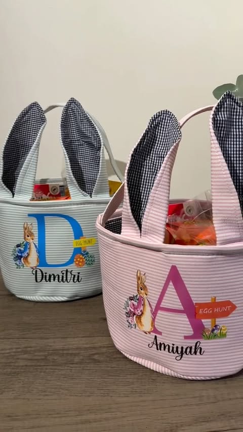 Instagram post by @elliemariee_xo for Callie Gifts. Caption reads: [...] adorable personalised baskets from....
