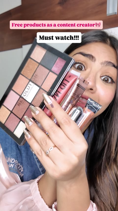 Instagram post by @_juhichabriya_ for MYNTRA. Caption reads: PR Unboxing @myntrabeauty x @haul.pack 🎀❤️Comment....