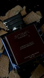 Instagram post by @lina.berd for Sphinx Fragrances. Caption reads: Chocolate Citronique by @sphinxfragrances is a....