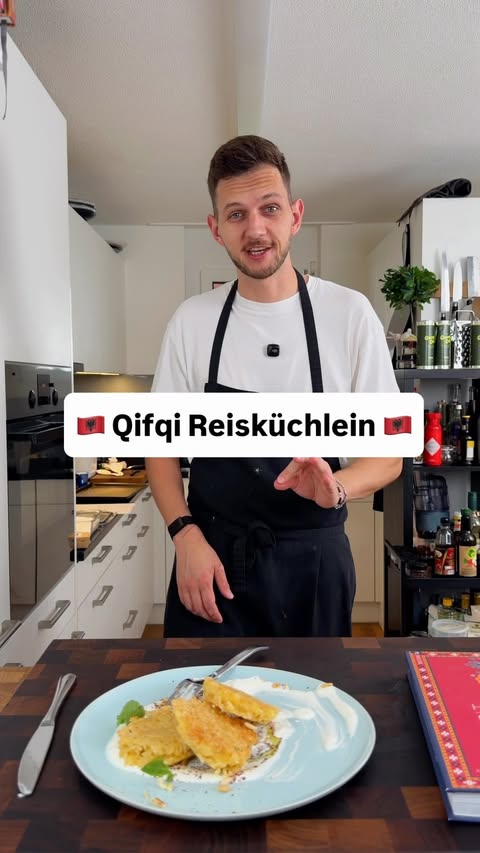 Instagram post by @marco.vonarx for Orell Füssli. Caption reads: Qifqi 🇦🇱 die albanischen Reispuffer, aussen....