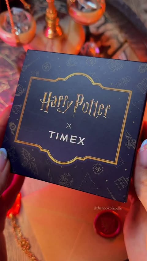 Instagram post by @thenookofspells for Timex. Caption reads: Harry Potter x Timex - new magical collection is....