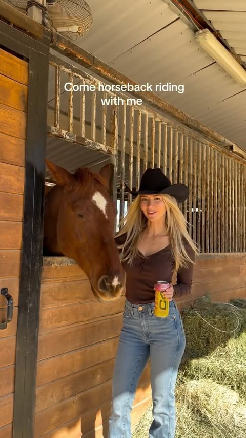 Instagram post by @hopeeashley_ for C4 Energy. Caption reads: Come with me to go on a trail ride🫶🏼 @c4energy....