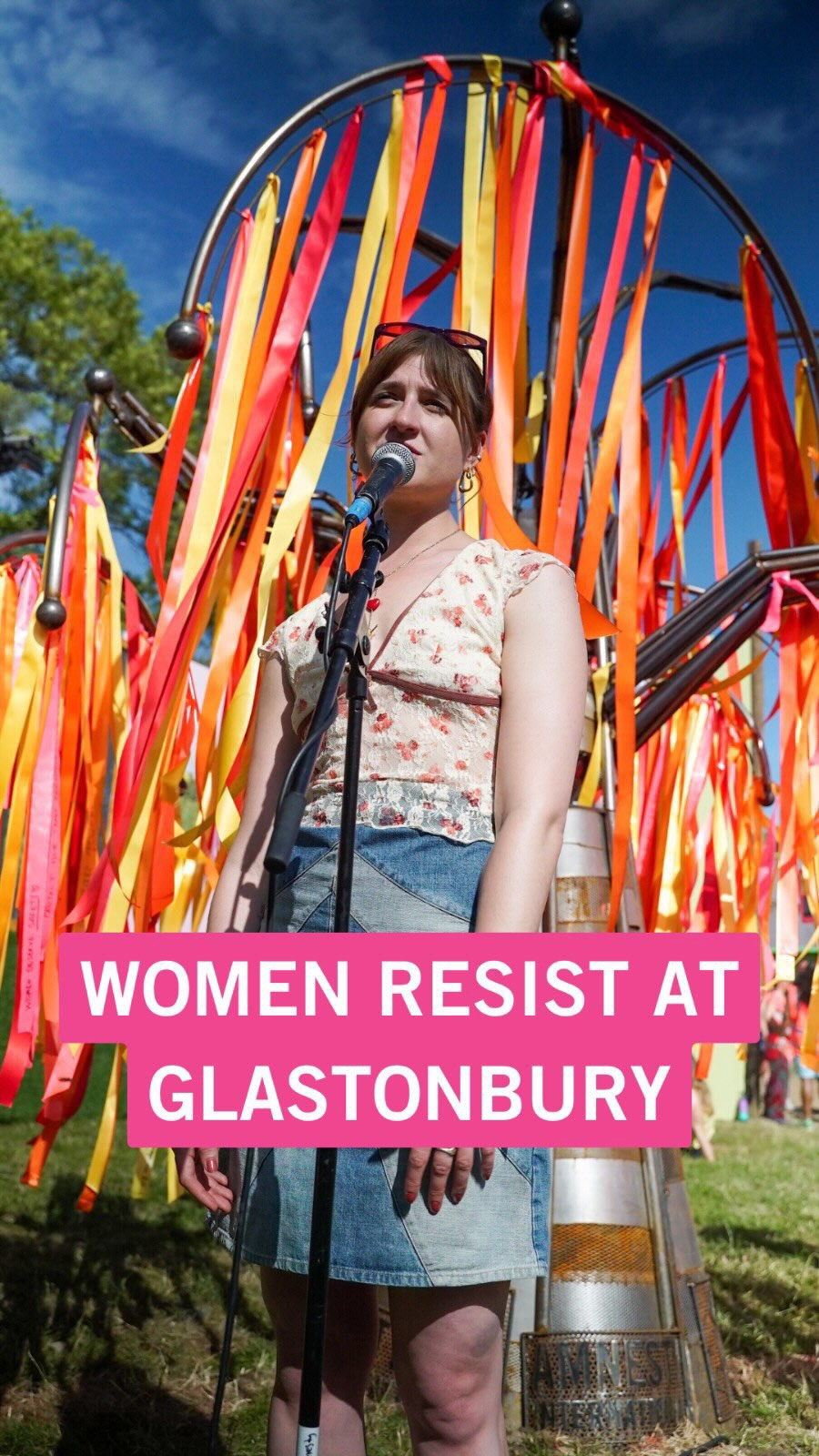 Instagram post by @caitlinoryan for Amnesty Italia. Caption reads: “For we are woven out of women’s labour. The....