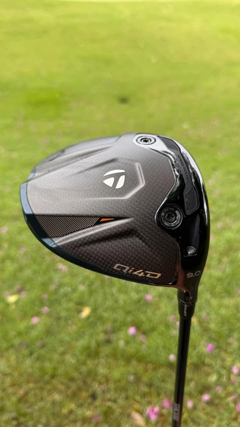 Instagram post by @rinaldiadiyan for TaylorMade Golf. Caption reads: [...] fairways 😉 #Qi4D #findyournewfast....