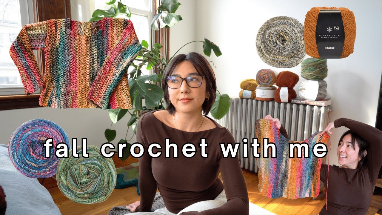 YouTube post by @itserinb for Darn Good Yarn. Caption reads: fall & winter yarn haul 🧶 | crocheting a vertical....