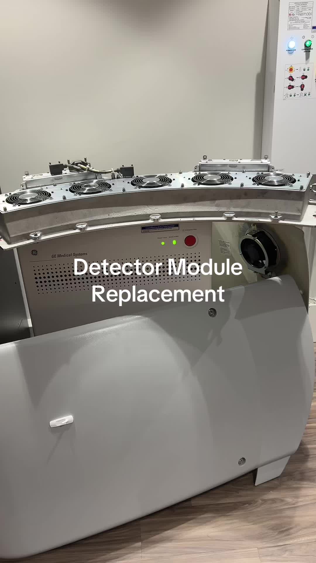 TikTok post by @xraymechanic for toolant. Caption reads: [...] detector module on a CT scanner  @toolant ....