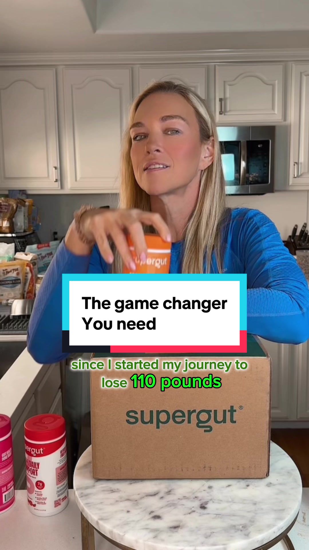 TikTok post by @cgo_of_me for Supergut. Caption reads: [...] #blackfridaydeals #glp1tips #fiber @Supergut.