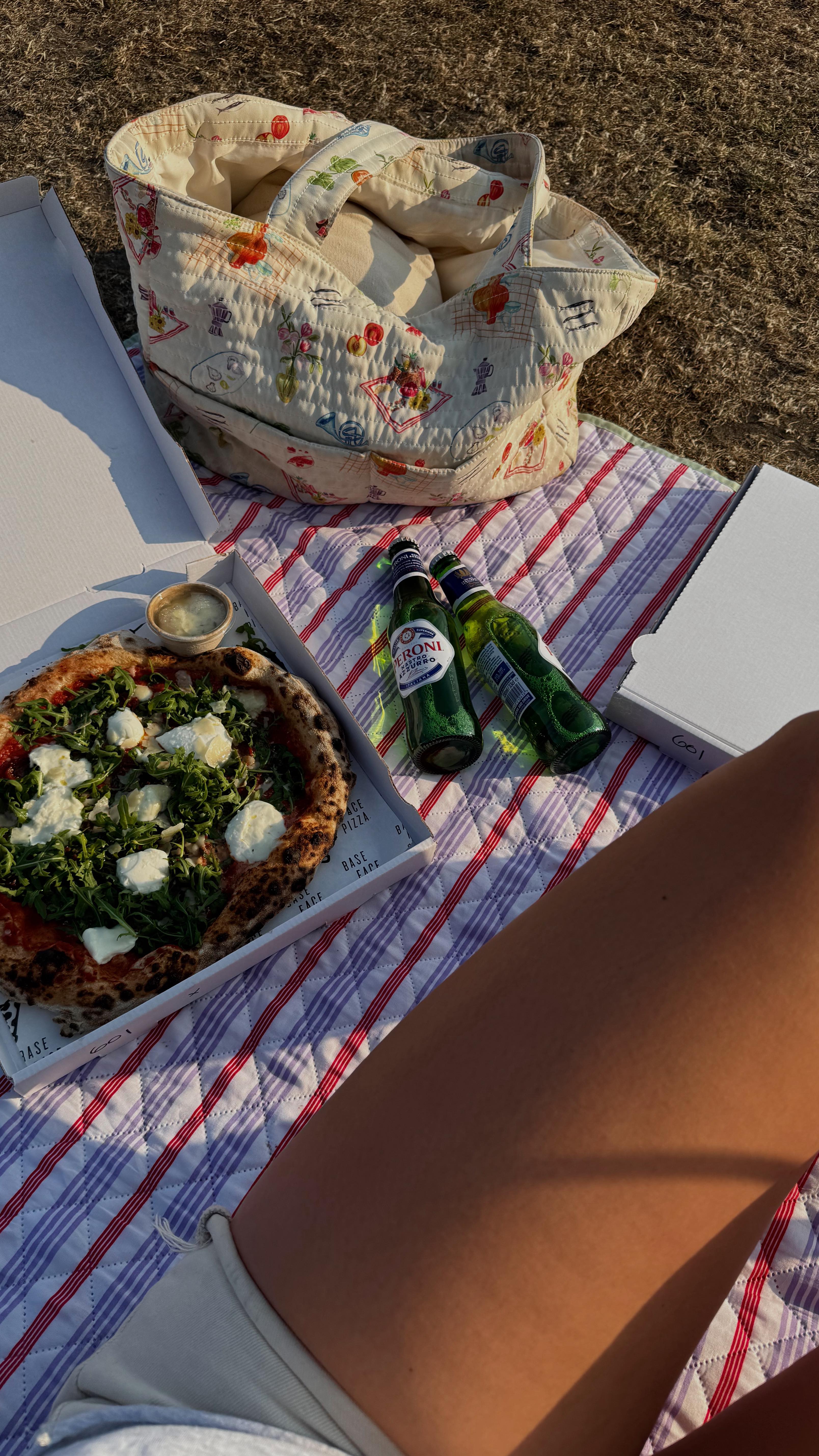 Instagram post by @rhiannacrisp for Peroni Nastro Azzurro. Caption reads: ALWAYS on my mind xxxx must go back asap :) pasta,....