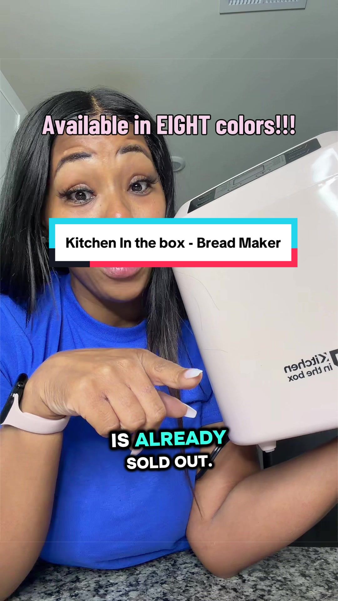 TikTok post by @tamica_simone_ for Kitchen in the Box. Caption reads: [...] I should actually make bread 🤣😂 @Kitchen....