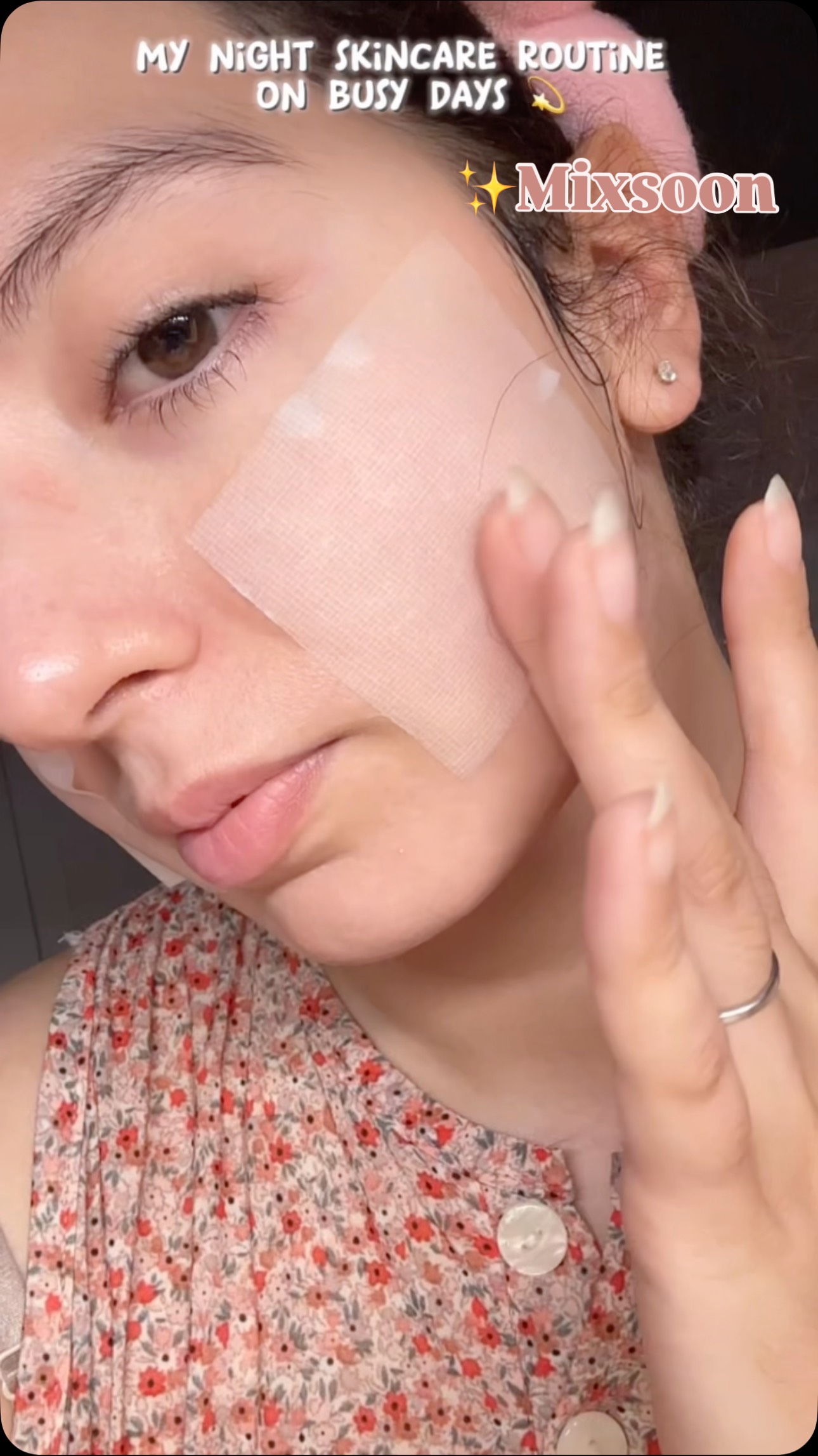 Instagram post by @koreawithlisa for mixsoon. Caption reads: My night skincare routine for a glowy skin....