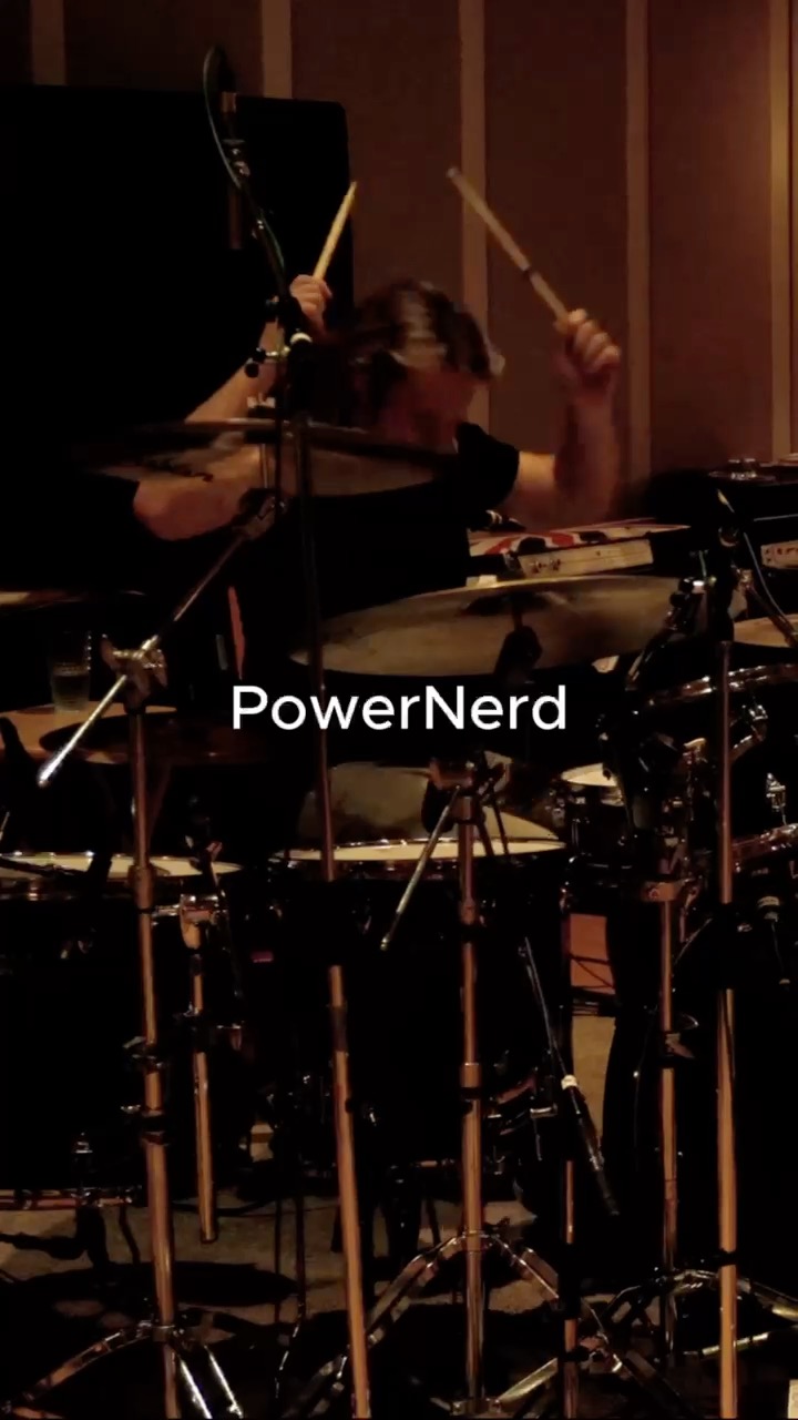 Instagram post by @darbytodd for EVANS Drumheads. Caption reads: We're not done with celebrating PowerNerd one year....