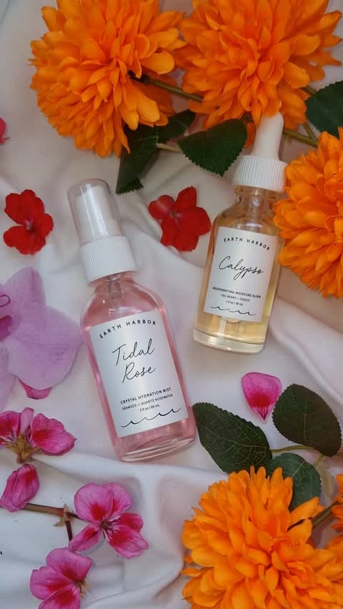 Instagram post by @ciocirlan_gabriela for Earth Harbor. Caption reads: Spring Glow Shelf Moment 🌸 @earthharbor use code....