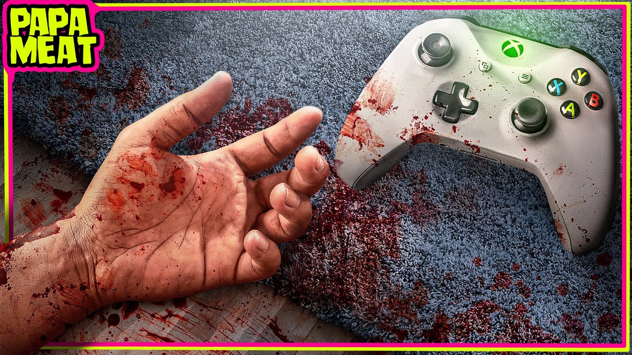 YouTube post by @PapaMeat for AURA. Caption reads: Gamers' Deadliest Crimes....