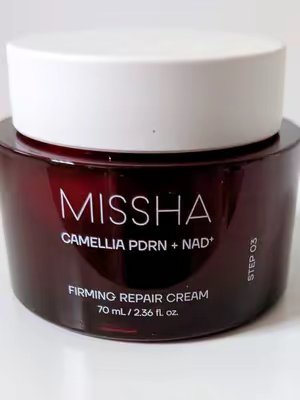 TikTok post by @kelly82star for Missha. Caption reads: AD This Missha Firming Repair Cream is formulated....