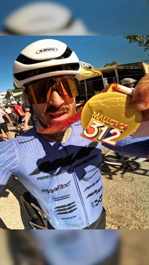 Instagram post by @thecyclingtattooist for Shimano. Caption reads: [...] the infamous @mallorca312 event with my....