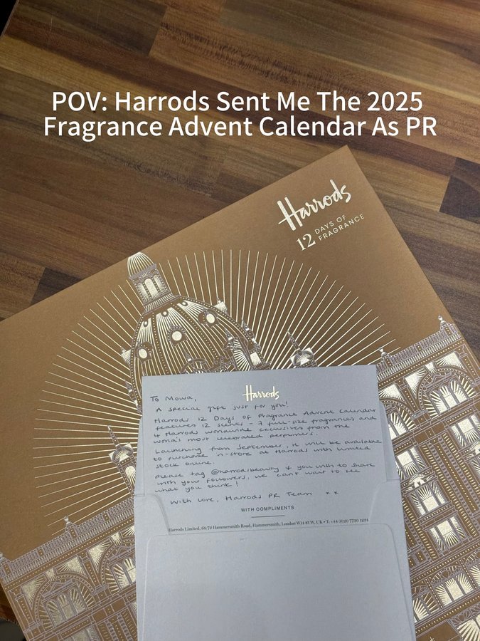 Instagram post by an influencer for Harrods. Caption reads: [...] before I got the email from Harrods… so this....