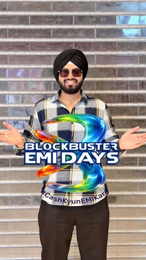 Instagram post by @official_gagandeep368 for Bajaj Finserv. Caption reads: [...] #BlockbusterEMIDays #BBED2026 #BajajFinserv....