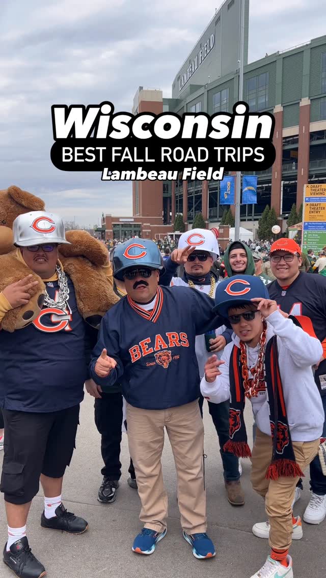 Instagram post by @bestdatefood for Travel Wisconsin. Caption reads: Visiting Lambeau Field should be on every NFL....