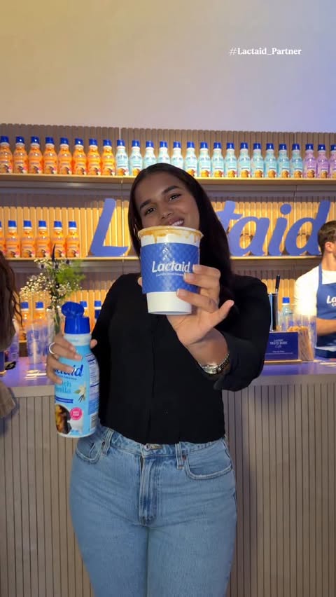 Instagram post by @gi.sellerosario for LACTAID. Caption reads: #Lactaid_Partner Morning coffee but make it [...].