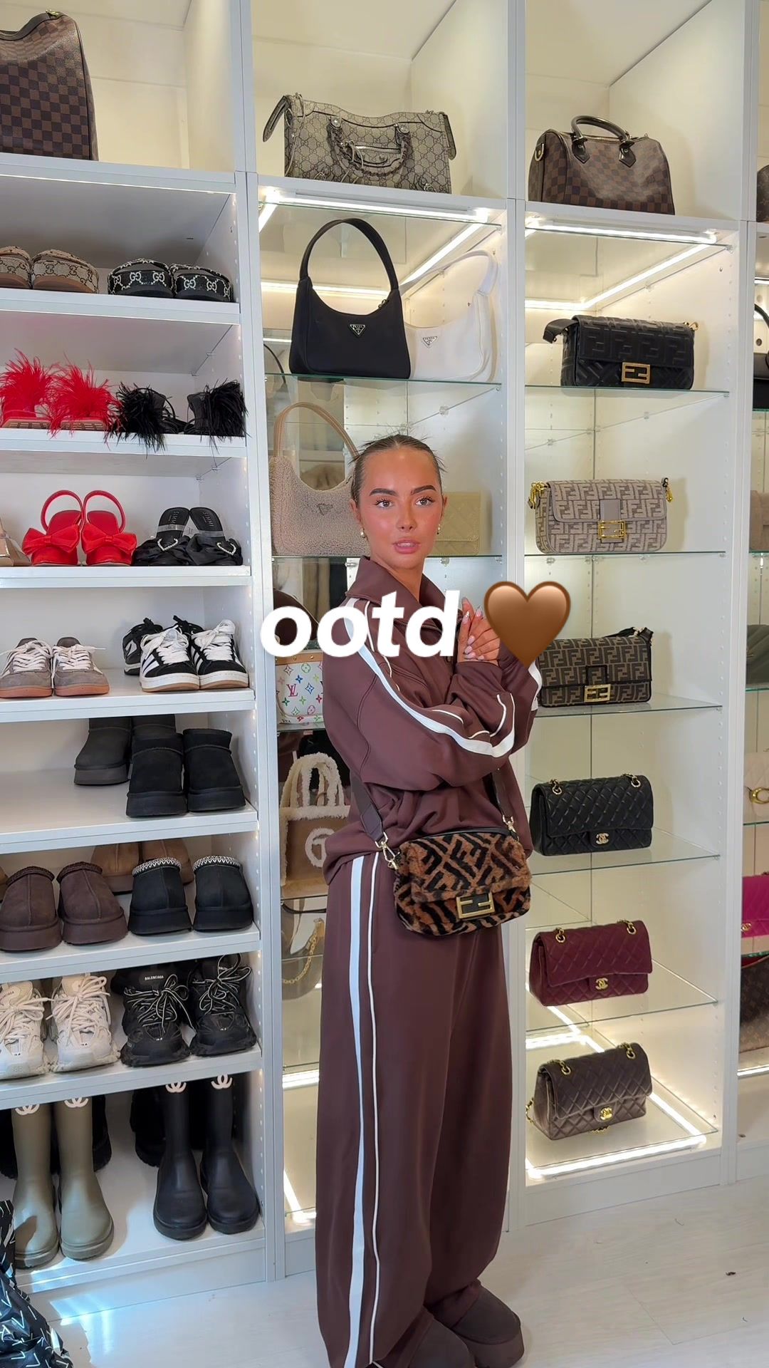 TikTok post by @chynasolder for MOOSLOVER. Caption reads: it’s tracksuit season!!🤎 @mooslover_official....