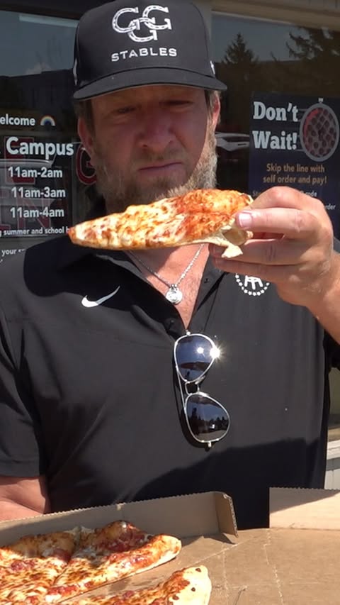 Instagram post by @stoolpresidente for DraftKings Sportsbook. Caption reads: Barstool Pizza Review - Pizza X (Bloomington, IN)....