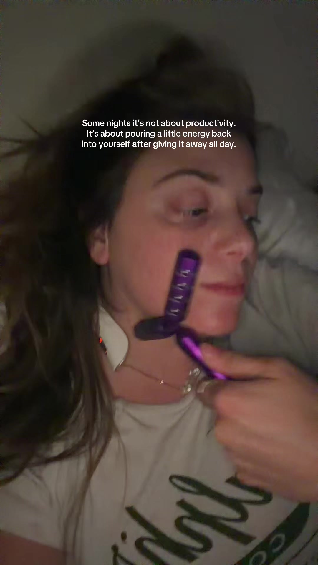 TikTok post by @nikolie__ for Nurse Jamie. Caption reads: [...] #momtok #selflove #selfcare #progress....