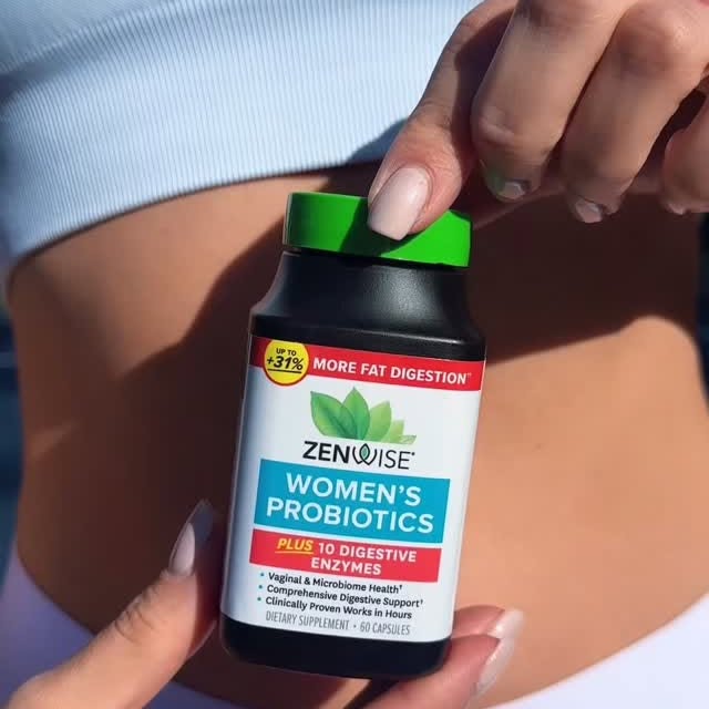 Instagram post by @volha_creative for Zenwise. Caption reads: [...] me gut health could feel this cute? 💊✨....