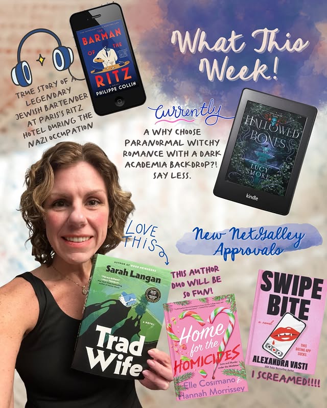 Instagram post by @jens_toweringtbr for Scribner Books. Caption reads: 📚🎧What This Week🎧📚 [thank you to the tagged....